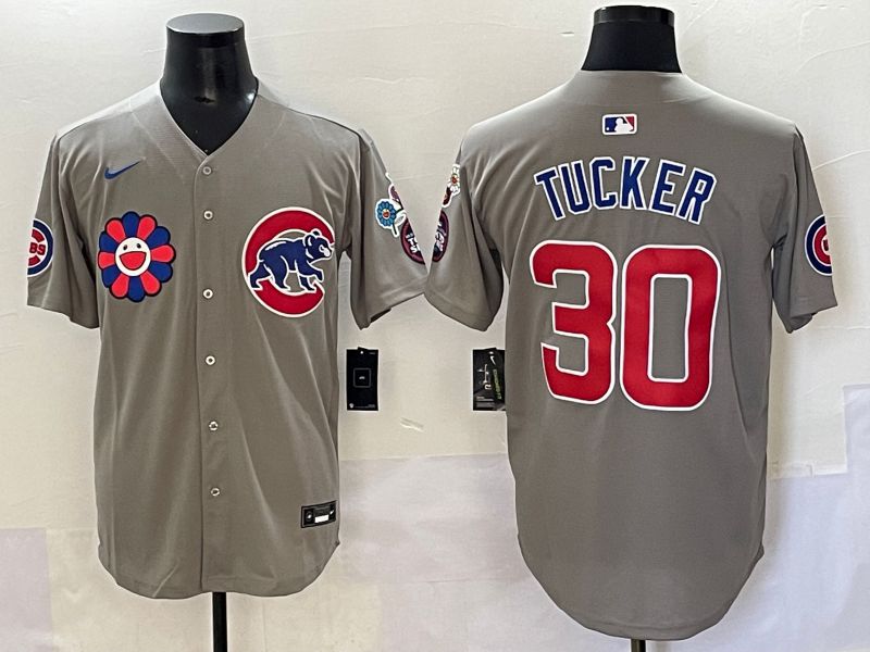 Men 2025 Chicago Cubs #30 Tucker Grey Flower Edition Nike MLB Jersey style 51